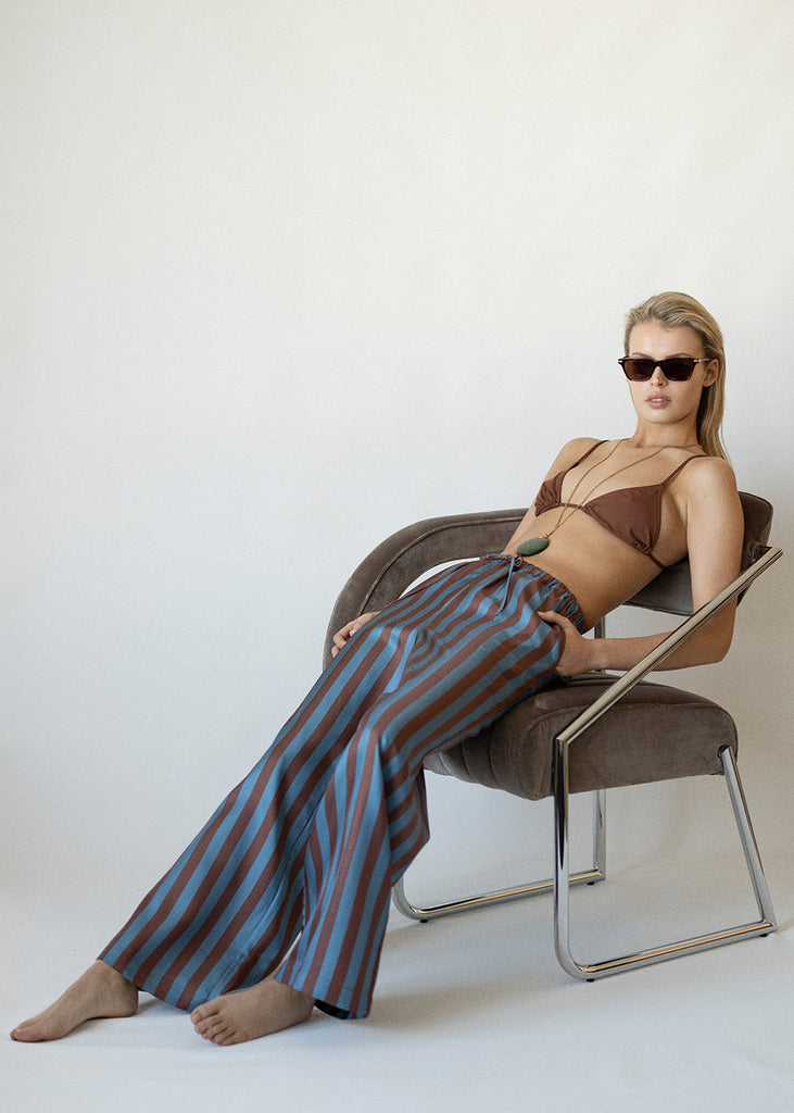 The Poolside Trouser ~ Blue/Brown